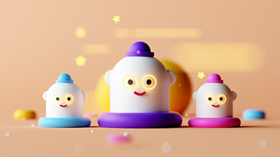 Triplets cartoon character characterdesign cinema 4d design fantasy game design illustration isometric lowpoly octane