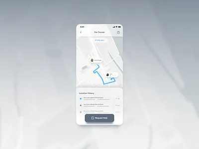 Daily UI Challenge #020 - Location Tracker app clean ui daily 100 challenge dailyui ios app design mobile mobile app design pet pet track tracker tracker app