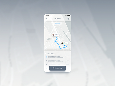 Daily UI Challenge #020 - Location Tracker app clean ui daily 100 challenge dailyui ios app design mobile mobile app design pet pet track tracker tracker app