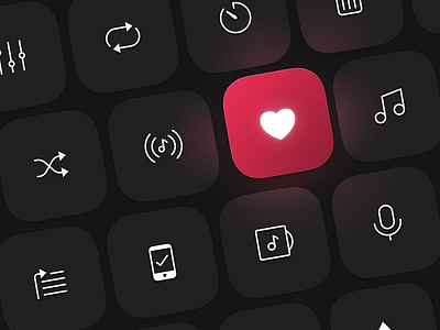 Icon set for music app app icons ui