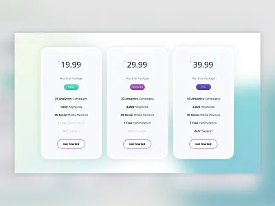 Pricing Table design interface interface design package packages pricing subscription subscriptions ui ux ux designer web website