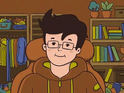 7_My Old Room art character design drawing flat illustration ipad minimal procreate raster texture vector