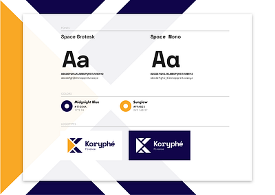 Koryphé Finance - Brandbook art direction brand brand design brand identity brandbook branding colors design design system fonts identity logo logotypes synerghetic ui design visual identity