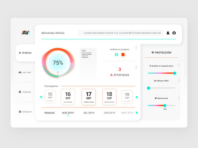 Antivirus Home App UI antivirus app app design dashboard gradient interface ui uiux ux webdesign white