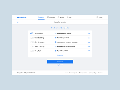 Create reminder dashboad flat illustration reminder toggle switch ui ux website