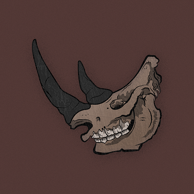 Rhino Skully dark art illustration rhino skull skull art vector