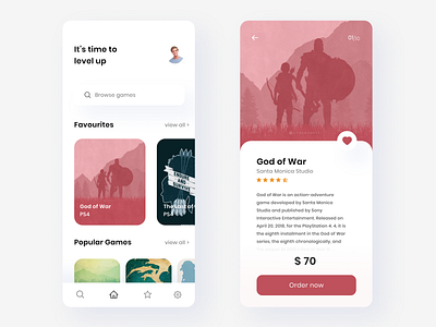 Mobile app - Gameup app design app designer clean elegant game gamer gaming graphic illustration minimal simple typography ui uidesign