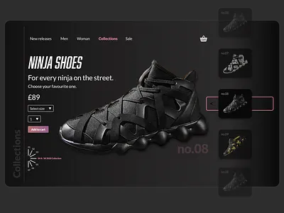 Ninja Shoes branding design illustration shoes shop ui web
