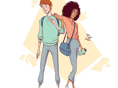 College Friends character design characterdesign comics concept art design digital art digital illustration drawing illustration photoshop sketch sketchbook