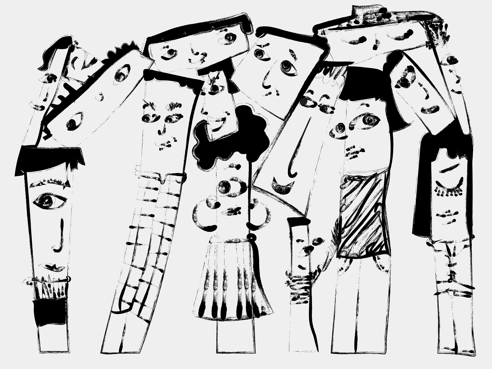 Group pic animated gif animation black and white concept design eye figure illustration illustration design pattern people texture vector web web illustration