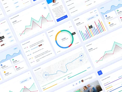 Dashboard Interface Cards - Elements cards cards ui dashboad design system element progress template theme ui ui kit