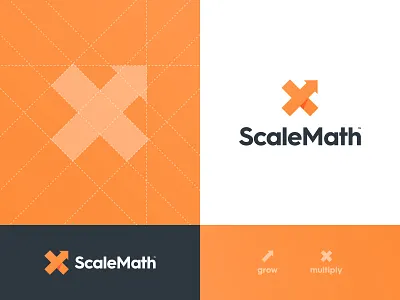 Scale Math - Brand Identity Design ad agency arrow brand brand identity branding design grow identity identity designer lettermark logo logo design logomark logotype designer marketing negative space shadow type smart mark typography x logo