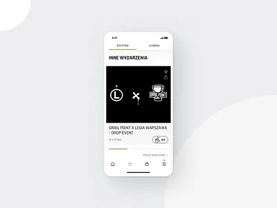 Legia Warsaw Mobile App - Events app design flat football interaction mobile mobile app soccer sport transition ui user experience user interface ux