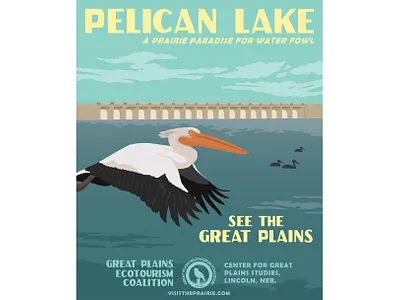 Pelican Lake animal art art branding design graphic design illustration nature poster poster art poster design vector