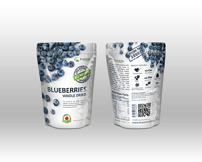 Foison dried Bluberries bag blue blueberry dried graphic design pouch design