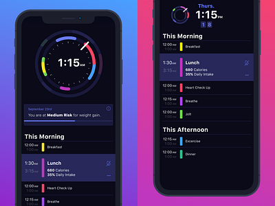 Rthm App UI app dark dark mode dark ui design gradient ios ui ux vector