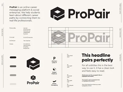 ProPair - Logo Design / Part 3 ✅ black black logo branding career digital platform educate enterprise grow logo logo design logo design concept logo designs logotype message messaging monochromatic monochrome pair student styleguide