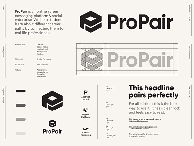 ProPair - Logo Design / Part 3 ✅ black black logo branding career digital platform educate enterprise grow logo logo design logo design concept logo designs logotype message messaging monochromatic monochrome pair student styleguide