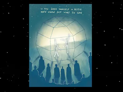 home // beach house - myth blue dance dark digital illustration drawing illustration people photoshop postcard typogaphy