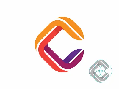 C Logo app brand identity branding button designer grid layout letter c lettermark logo design logomark logotype mark monoline negative space play smart