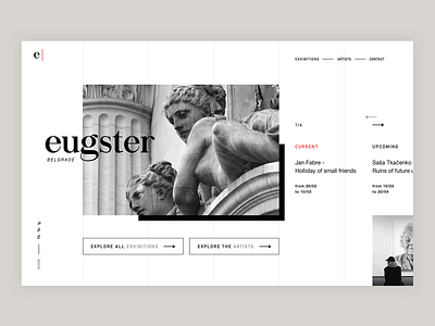 Eugster Gallery Website belgrade branding concept conceptual eugster exhibition gallery gallery art homepage homepagedesign landing page landingpage simple layout slider ui uidaily ux uxdesign website website design