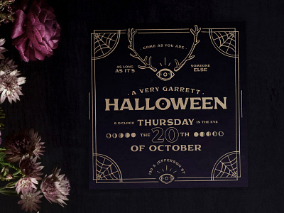 A Very Garrett Halloween design halloween invite tarot typography