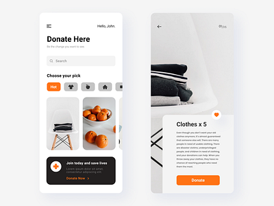 Mobile app - Donatǝ app app design clean design donate graphic illustration minimal simple typography ui ui design uiux