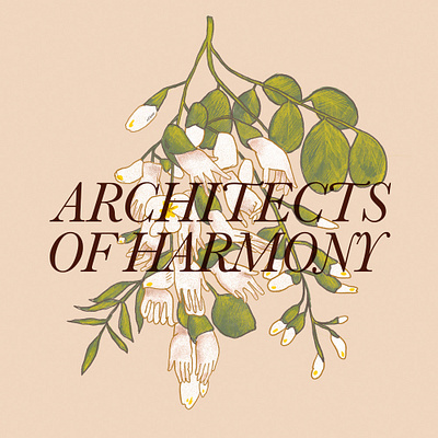 Architects of Harmony branding illustration label design procreate typography