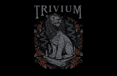 Trivium art crest drawing drawingart lion trivium