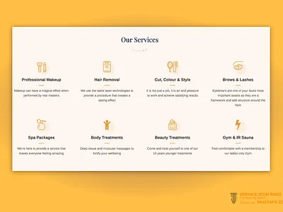SERVICE ICON PAGE_BEATY SPA branding business card design design graphicdesign illustration logodesign ui uiux website website design