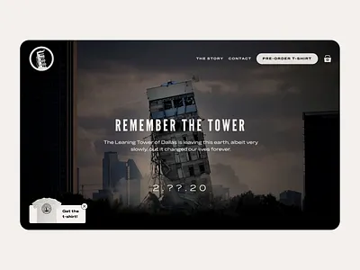 Remember the Leaning Tower of Dallas animation dallas ecommerce home landing page parallax scroll shirt store tower website
