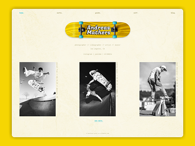 Andreas Mathers - Personal Site Concept blog design minimalism minimalist personal skateboard skater ui ux web website