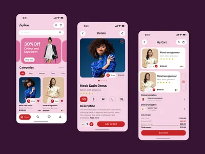 fashion shopping app branding mobile app ui ux visual design