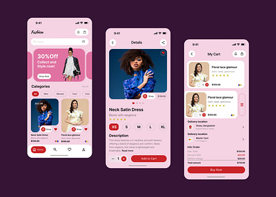 fashion shopping app branding mobile app ui ux visual design