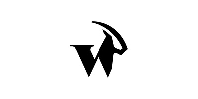 W goat head logo animal design goat icon illustration letter w logo logos ram w