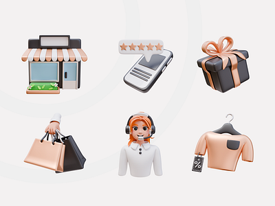 Shopping 3D Icon Pack 3d 3d illustration blender branding character illustration graphic design icon design illustration shopping shopping icon ui