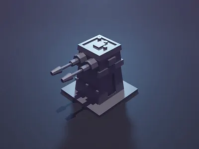 Laser Turret Tutorial 3d animation blender illustration isometric laser loop lowpoly motion render star wars