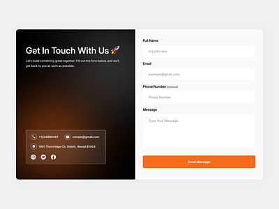 Contact Us Form design ui uidesign uiux ux webdesign