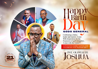 Pst. Olawealth Joshua birthday branding christain church graphic design pastor