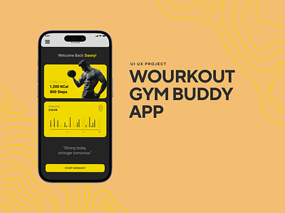 FITNESS APP UI UX app ui ux branding design graphic design gym app minimal mobile app design ui web app web design