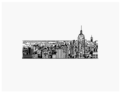 New York Skyline city cityscape design distressed graphic illustration illustrator ink inkscape new york sketch texture vector vector art vintage