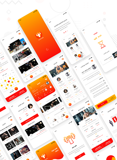 Coaches app bodybuilding design fitness gym home screen intro menu mobile splash sport sports ui ux