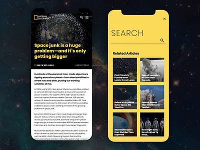 Daily UI :: 022 - Search app dailyui dailyui022 dailyuichallenge figma national geographic news search space