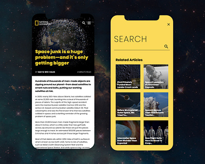 Daily UI :: 022 - Search app dailyui dailyui022 dailyuichallenge figma national geographic news search space