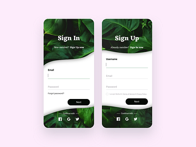 Daily UI challenge app challenge design fresh design inspiration mobile app design plant sign in sign up spring ui ui challenge uichallenge