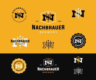 Nachbrauer Brewery badge beer brand brewery design geometric logo logotype mark monogram symbol