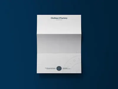 Clothes 2 Factory – Letterhead Design abstract apparel b2b brand identity branding consultancy corporate corporate design design flat identity branding illustration letterhead logo minimal navy professional stationary typography vector
