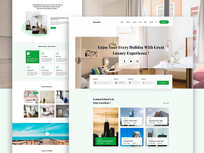 Hotel Booking Template branding creative design landing page minimal photoshop simple color ui design ux design web template