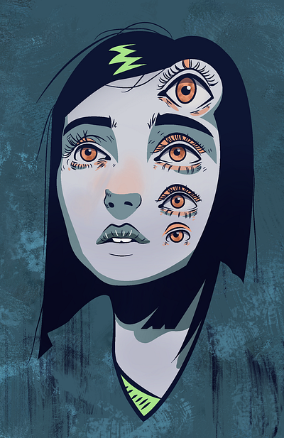looking through my eyes design flat illustration vector