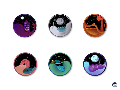 Space buttons adobe adobe illustrator badge badgedesign badges button design design illustration illustrator landscape moons planets space spacetravel universe vector web webdesign